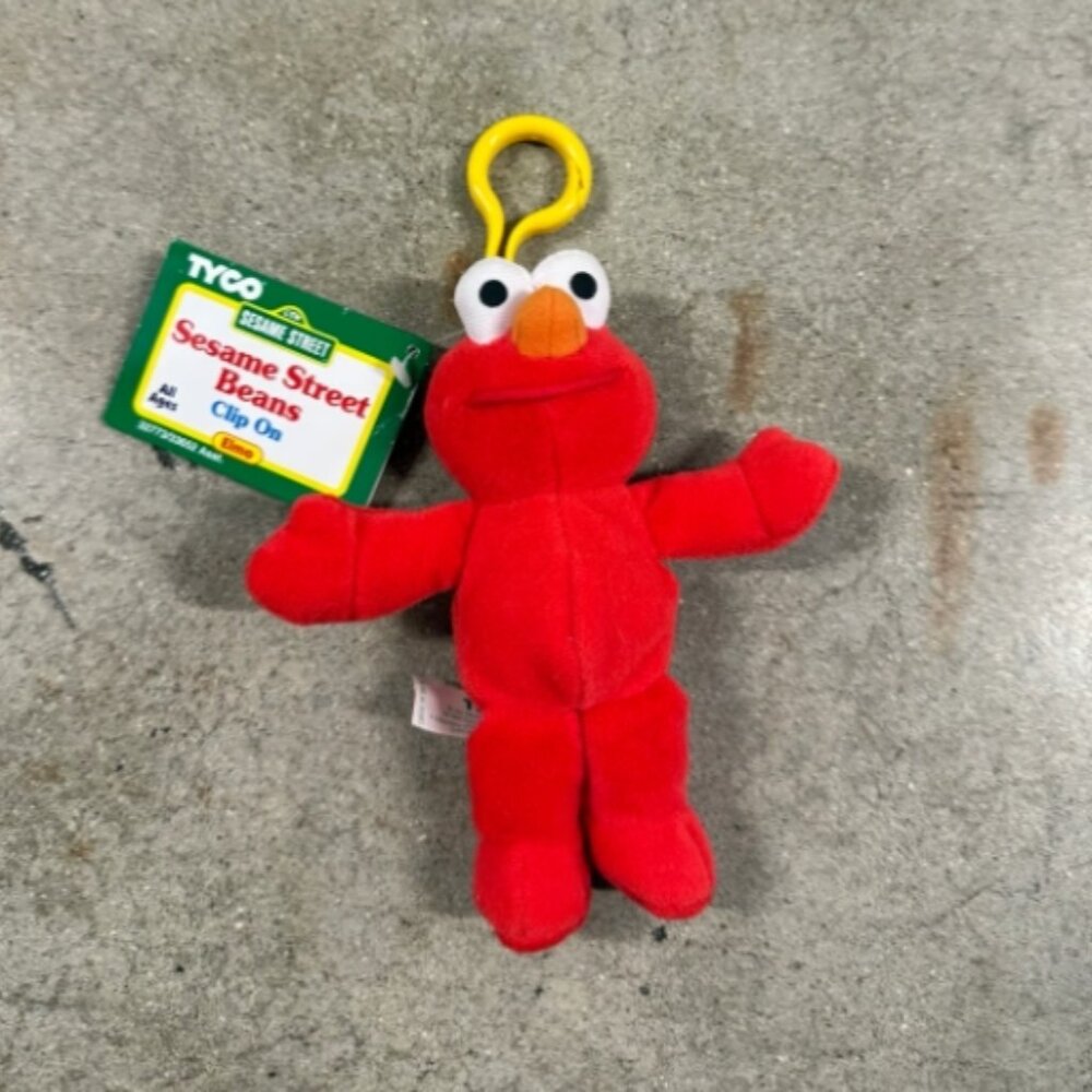 Vtg Elmo Tyco Bean Pal Clip-On Sesame Street 1997 New Old Stock w/ Tag